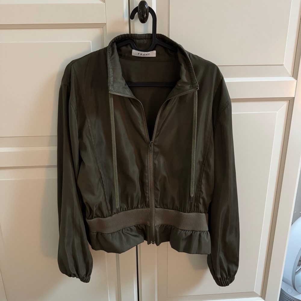 Frame Denim Women's Khaki Bomber Jacket